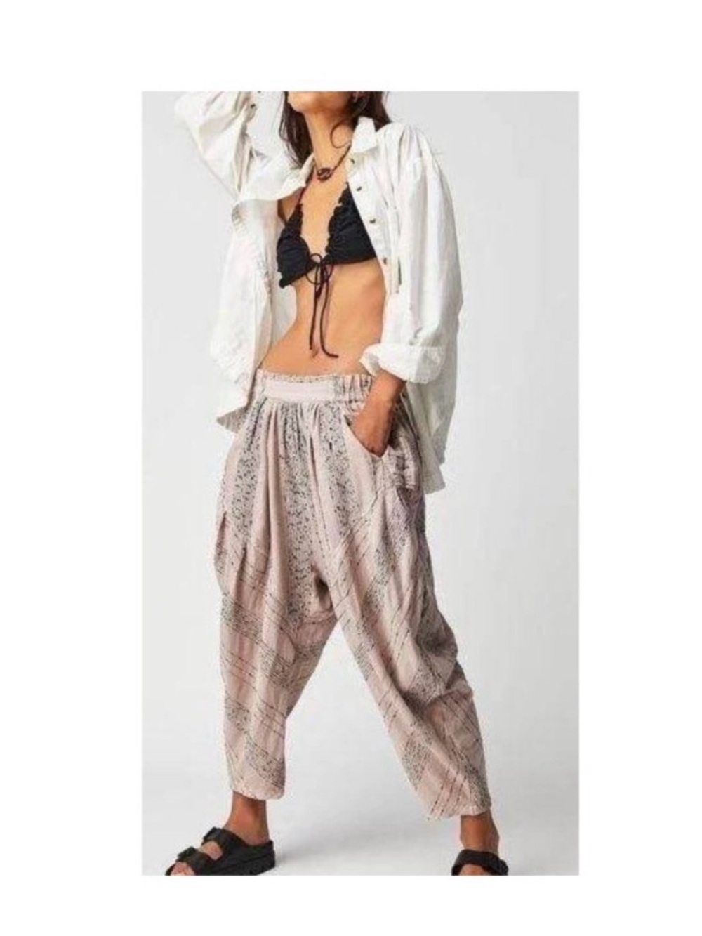 NWOT Free People Once Upon Yarn Dye Harem Pants